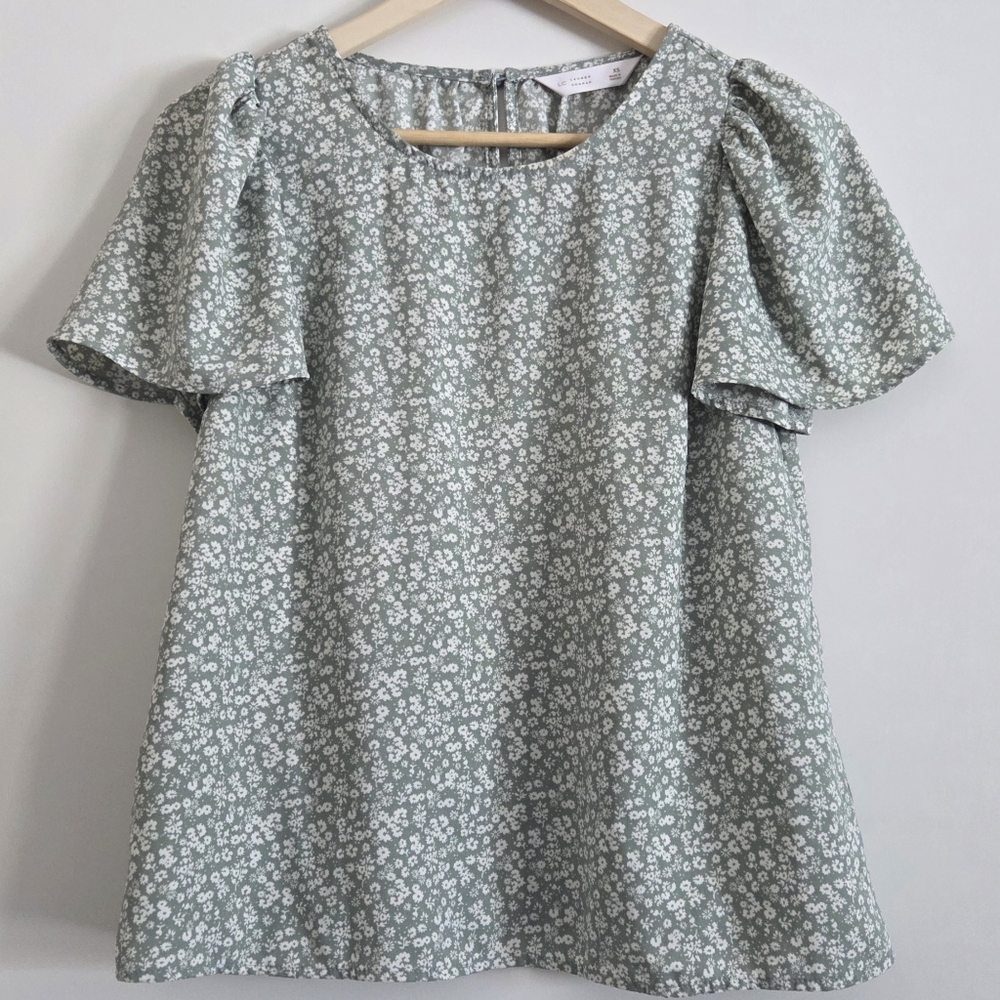 LC Lauren Conrad Sage Floral Blouse